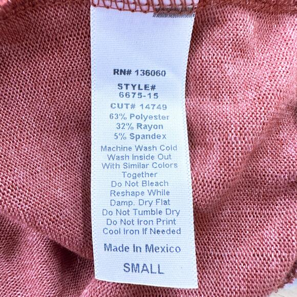 Pumpkin Spice Ribbed V-Neck Long Sleeve Top Lightweight Sweater Small NWT - Picture 9 of 10